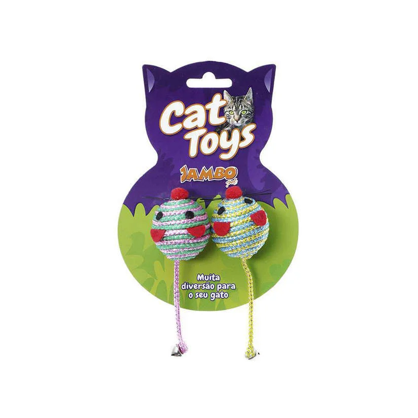 Brinquedo Gatos Jambo Ratinho Redondo 2 Unidades