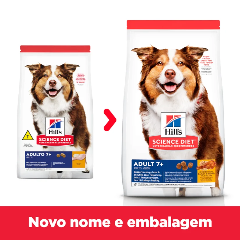 Ração Hill s Science Diet Cães Adultos 7+ 6,8kg