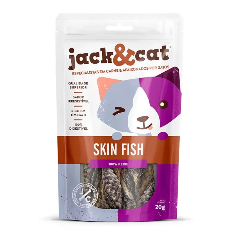 Petisco para Gatos Skin Fish Jack&Cat 20g
