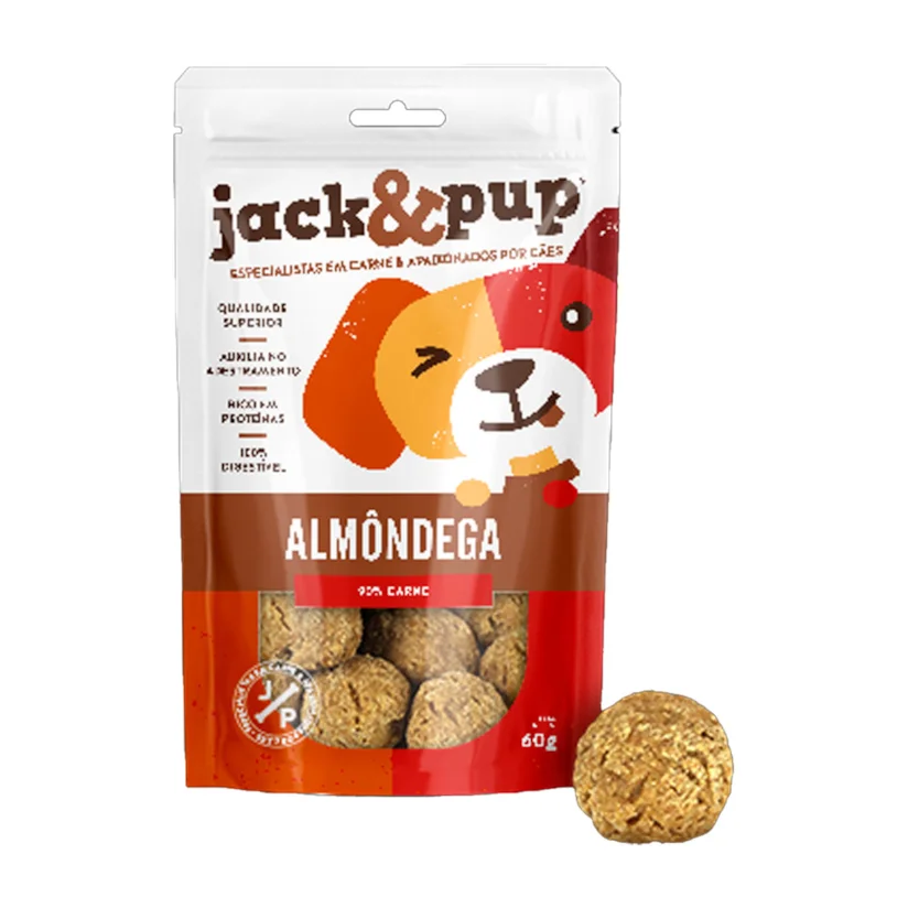 Petisco para Cães Beef Jerk Almondêgas Jack&Pup 60g