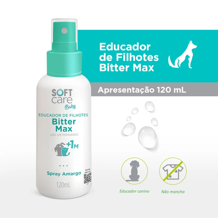 Spray Educador Soft C. Bitter Max Cães Gatos Filhotes 120ml