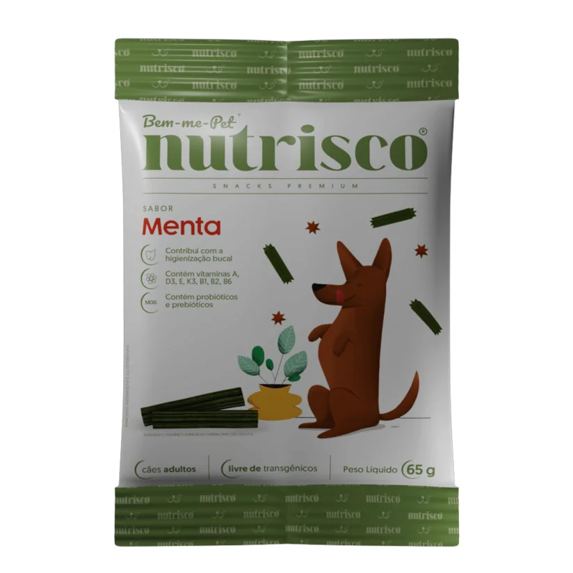 Petisco Cães Snacks Nutrisco Menta 65g