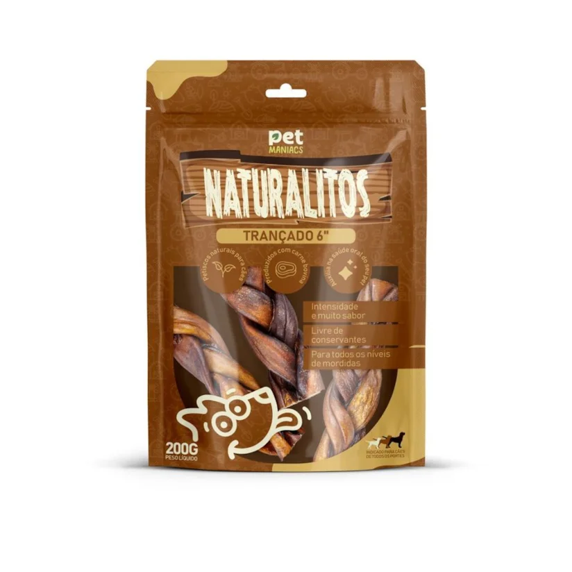 Petisco para Cães Pet Maniacs Naturalitos Trança 6" 200gr