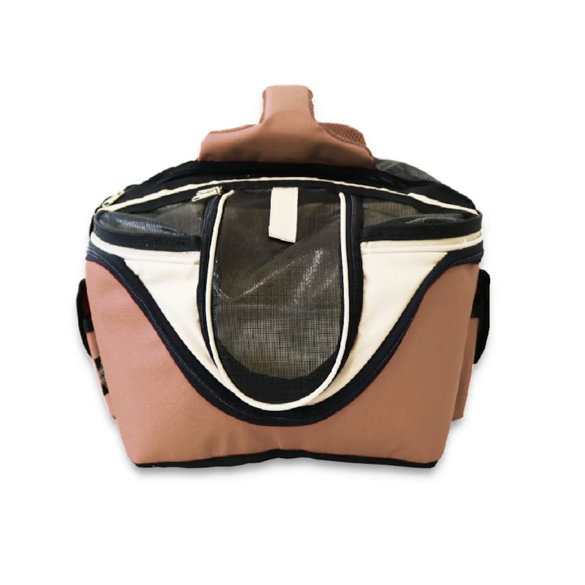 Bolsa de Transporte Saks Cães e Gatos 6 em 1 em Poliester Marrom