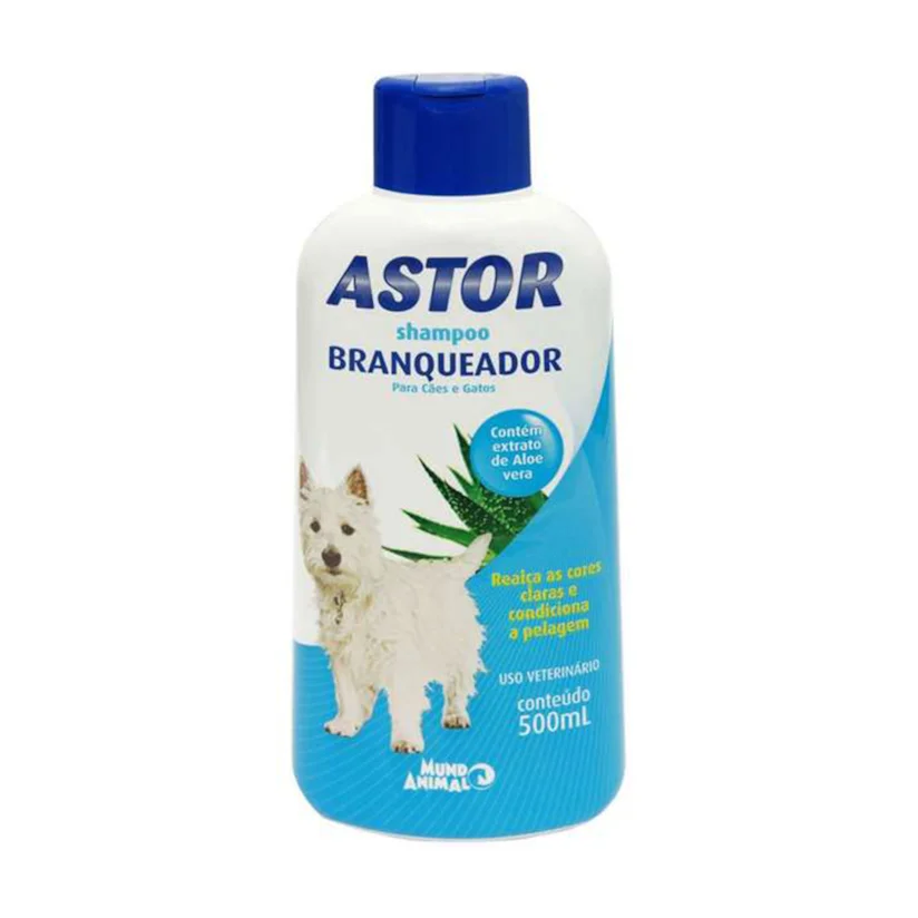 Shampoo Astor Branqueador Cães Mundo Animal 500ml