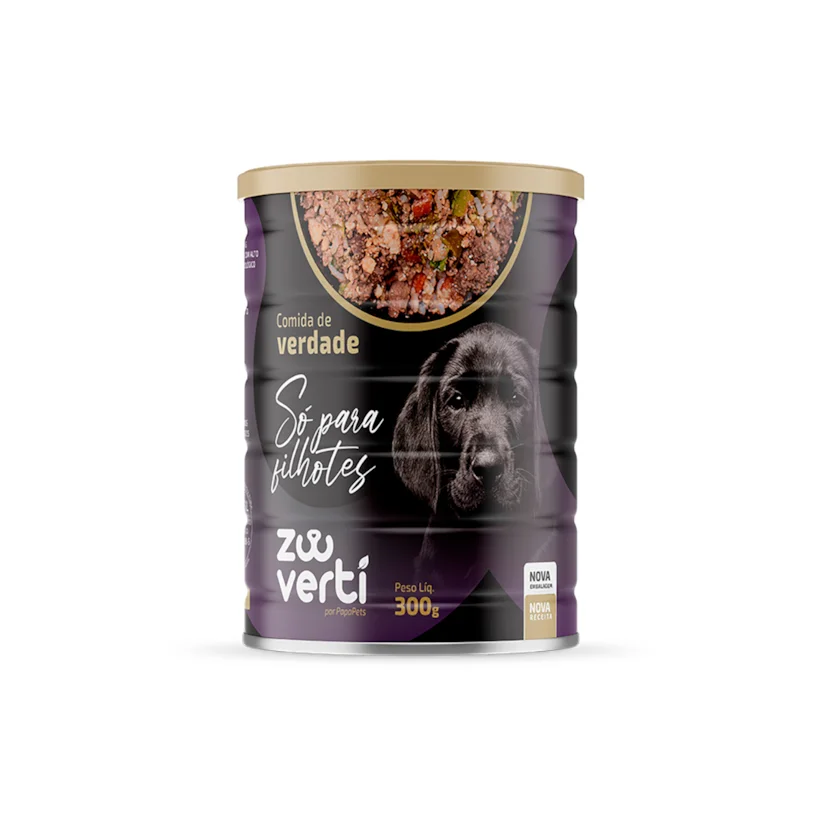 Ração úmida Papapets para Cães Filhotes Lata 300g