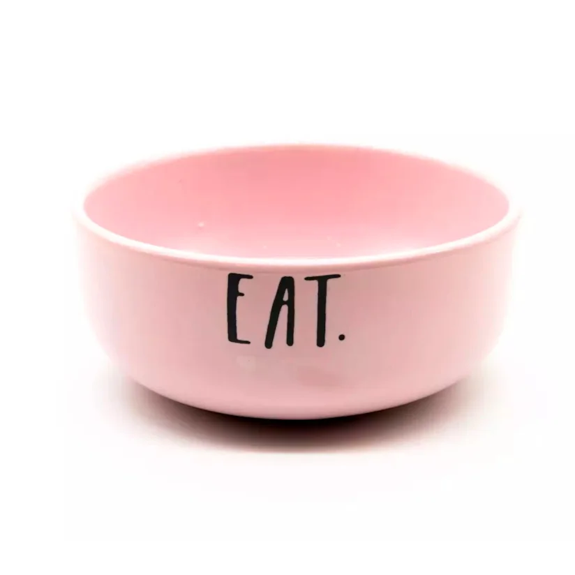 Kit Cerâmica Pet Injet Drink e Eat Rosa 700ml