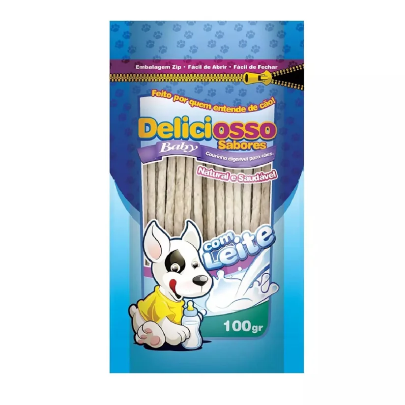 Osso Cães Deliciosso Baby Sabor Leite 100g