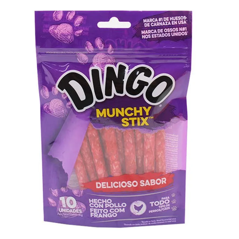 Ossos Dingo Cães Premium Munchy Stix Palitos 10 Unidades
