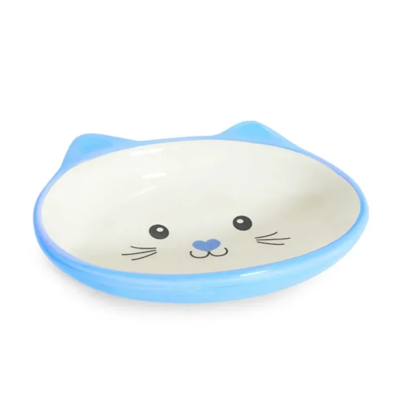 Comedouro Gatos The Pets Porcelana Face Cat/Raso Azul 200ml