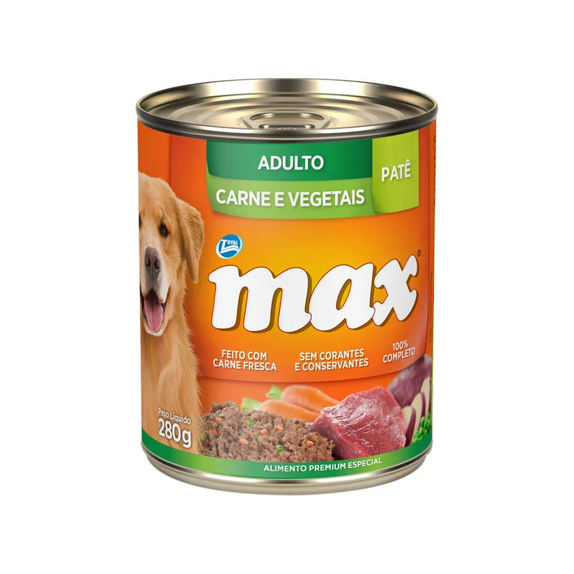 Ração Úmida Total Max Lata Cães Adultos Carne/Veg 280g