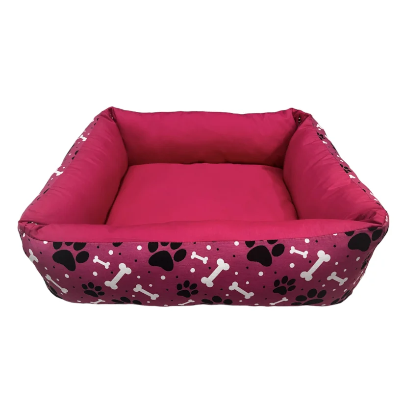 Cama para Cães e Gatos CamaPet Pata Osso Rosa Tamanho G