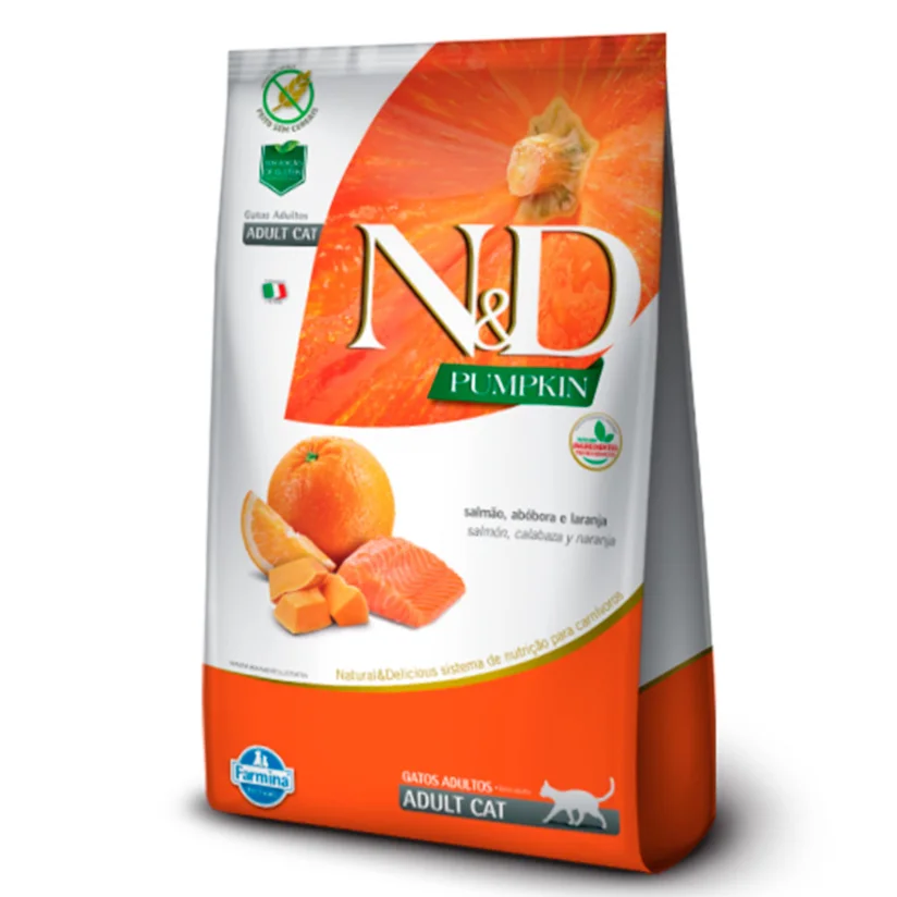 Ração N&D Pumpkin Gatos Adultos Salmão, Abobora e Laranja 400g