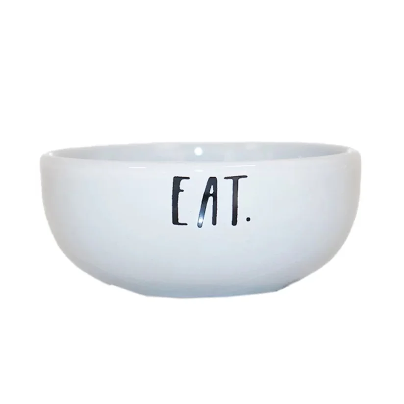 Comedouro Cerâmica Pet Injet Eat Branco Médio