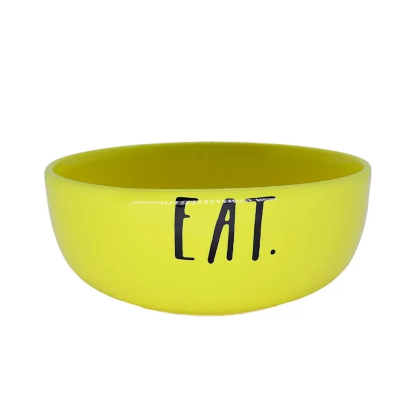 Comedouro Cerâmica Pet Injet Eat Amarelo Médio