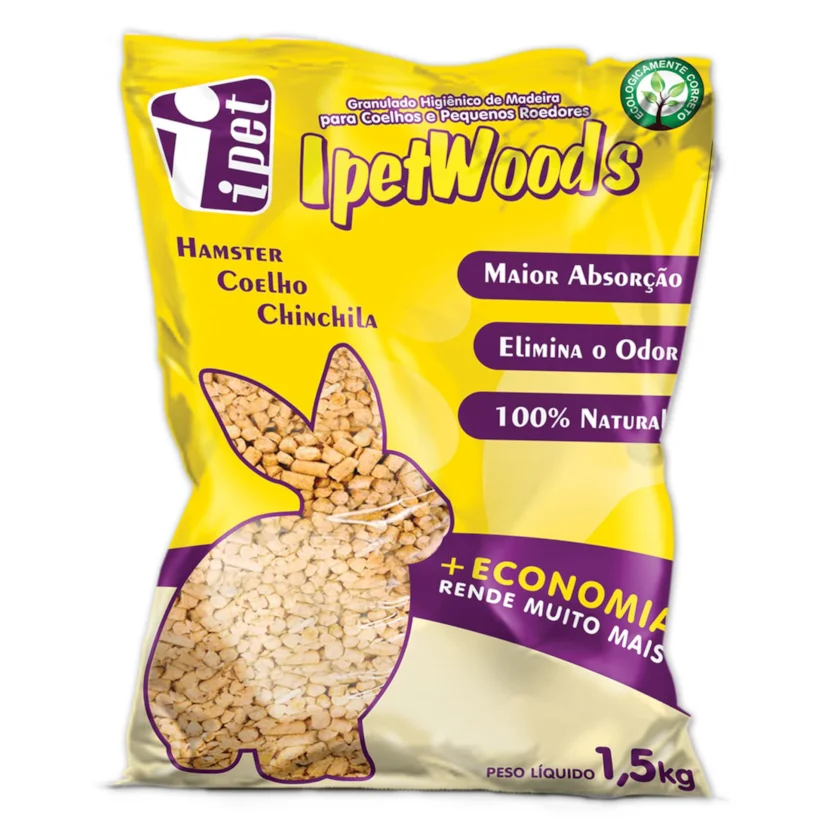 Granulado Higienico De Madeira Ipet Wood S Hamster - 1,5Kg