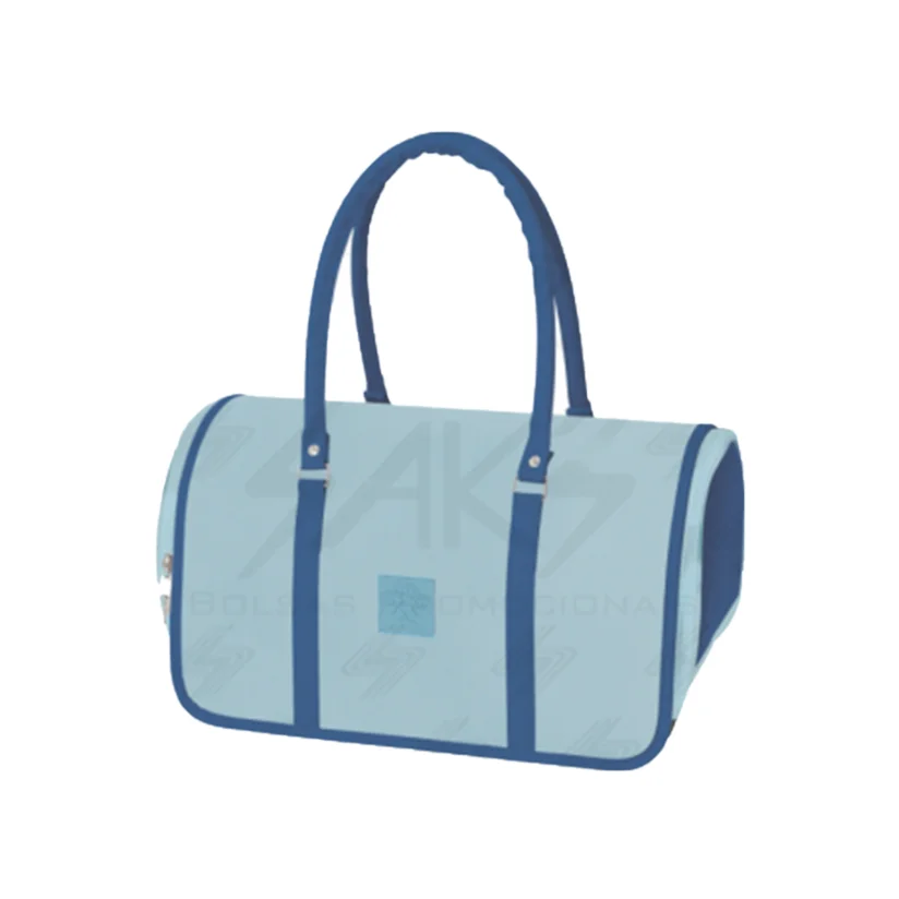 Bolsa de Transporte Saks Cães e Gatos Lateral em Poliester Azul