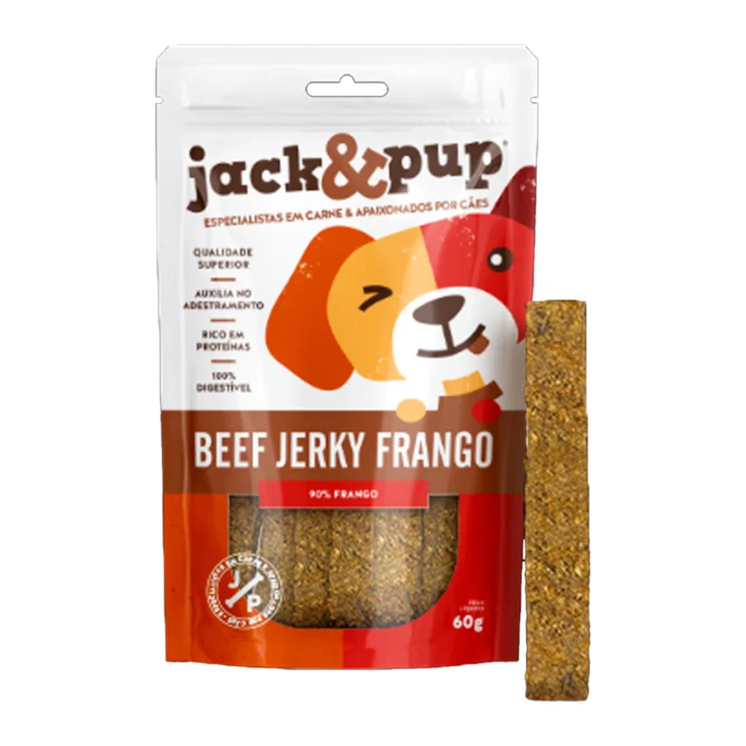 Petisco para Cães Beef Jerk Frango Jack&Pup 60g