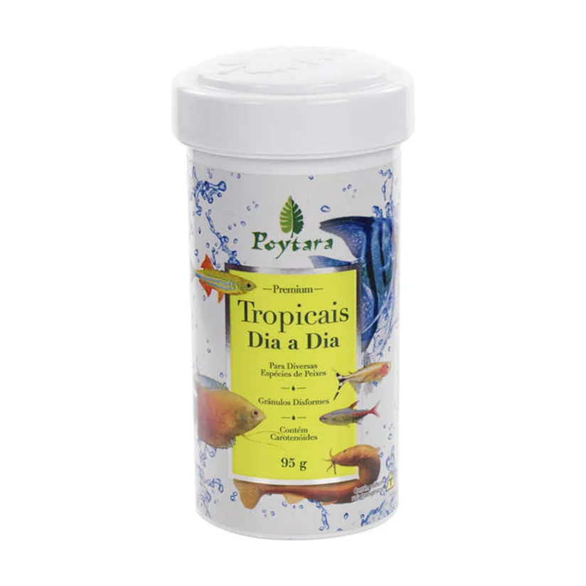 Ração Para Peixes Poytara Tropicais Dia a Dia 95g