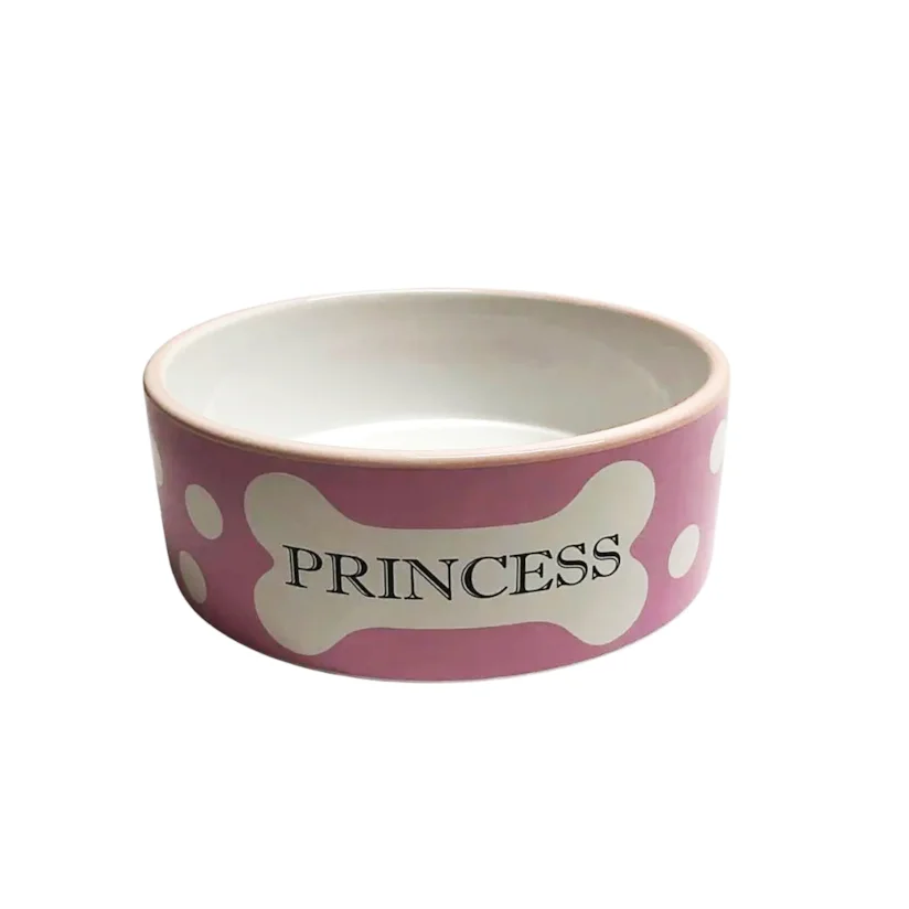 Comedouro Cães The Pets Porcelana Princesa Rosa Médio 750ml