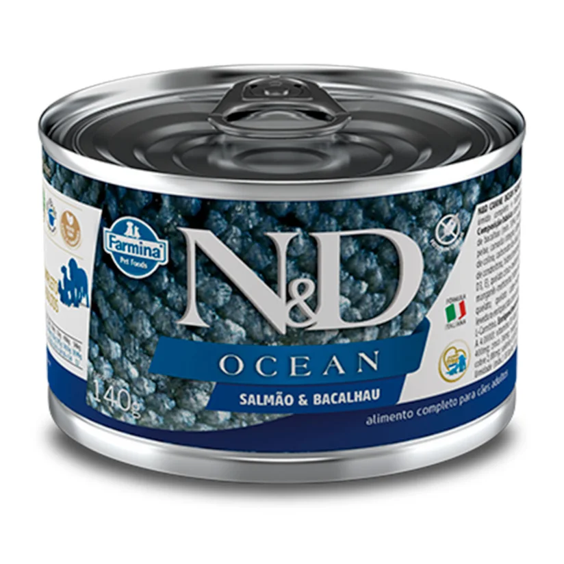 Ração Umida N&D Ocean Cães Salmão e Bacalhau 140g