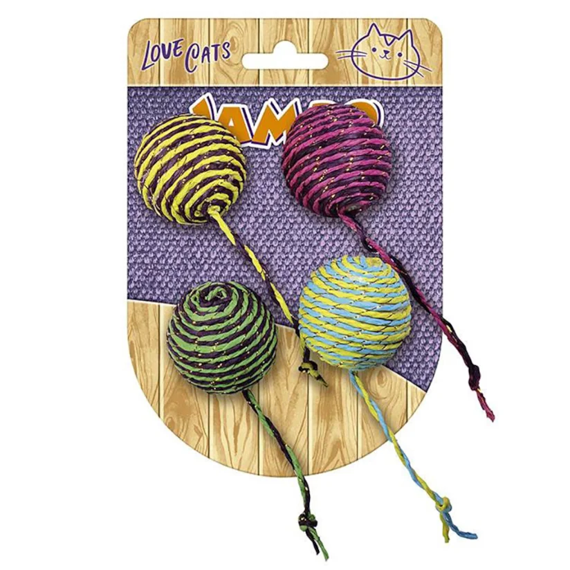 Brinquedo Gatos Jambo Bolinha Brilhante 4 Unidades