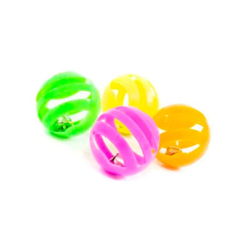 Brinquedo Gatos The Pets Bolinha Plástico Com Guizo Com 4 Unidades