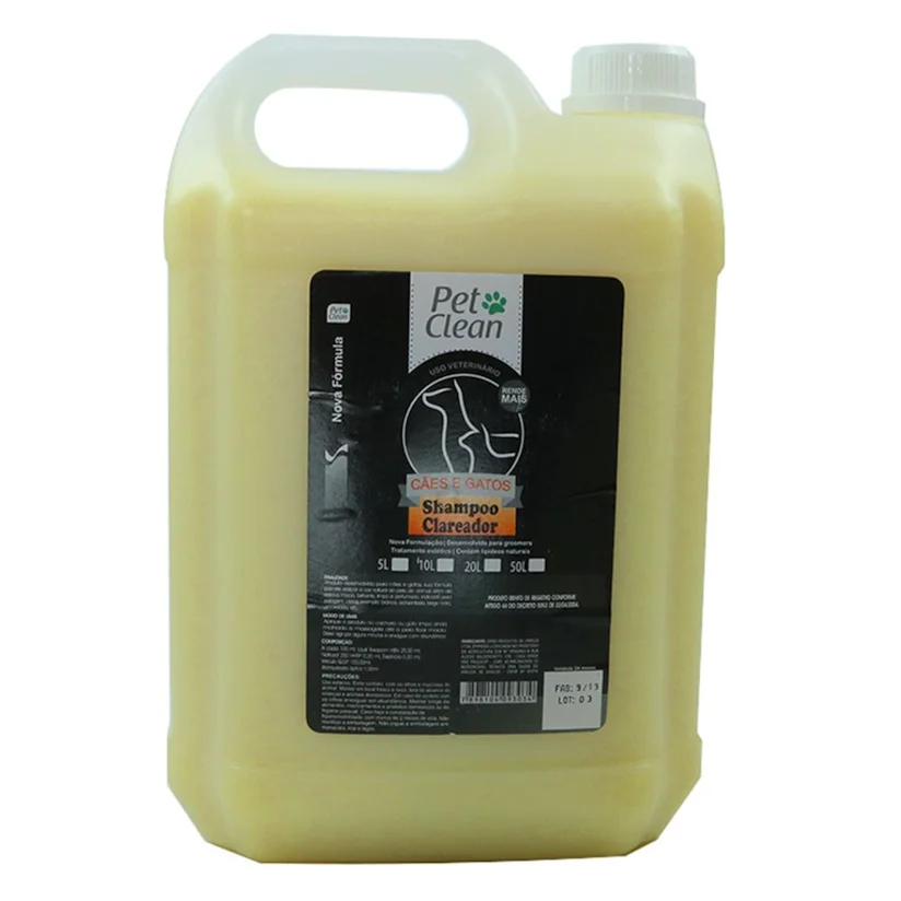 Shampoo Clareador Cães e Gatos Pet Clean 5L