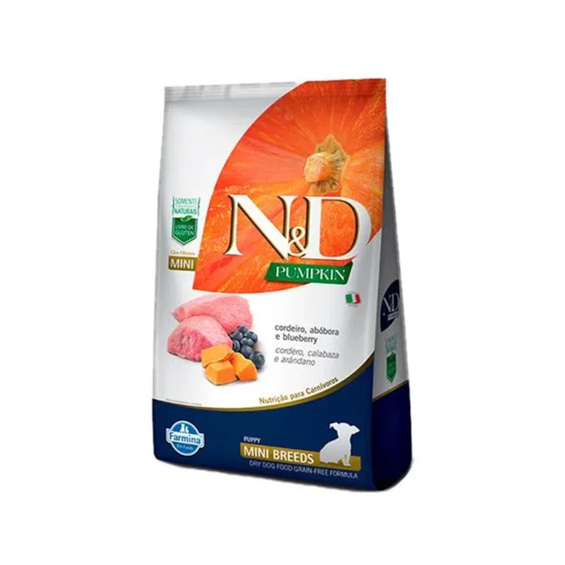 Ração Nd Pumpkin Cães Filhotes Mini Cordeiro 10,1kg