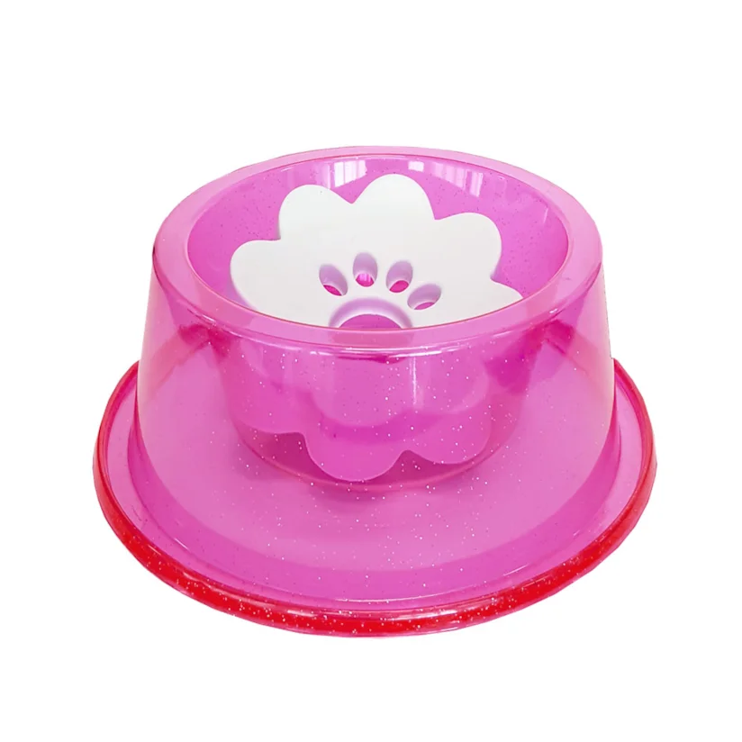 Bebedouro Cães Pet Toys Pelos Longos Rosa Glitter 1000ml