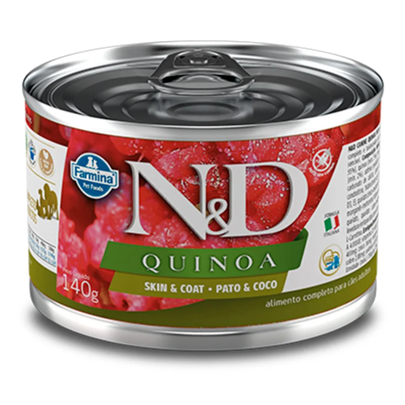 Ração Umida N&D Quinoa Cães Skin e Coat Pato 140g