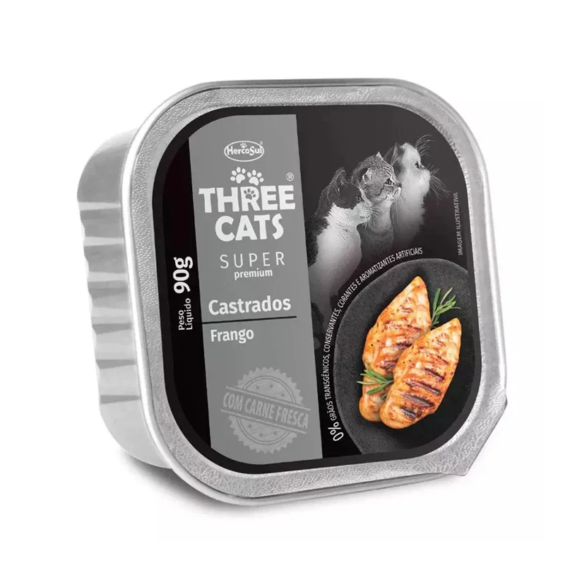 Ração Úmida Three Cats Special Cadastrados Patê 90g