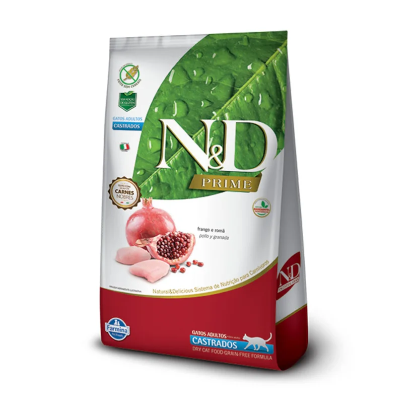 Ração N&D Prime Gatos Adultos Castrados Frango 1,5kg
