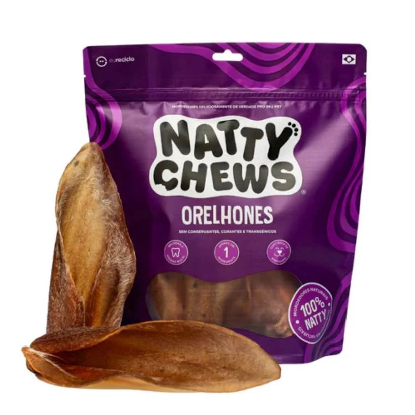 Natty Chews Orelha Bovina 3 unidades