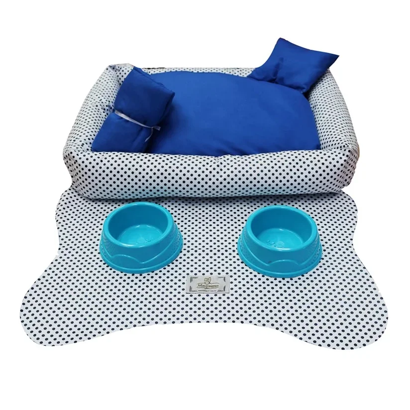 Kit Cama Caminha Cachorro 6 Peças Para Macho