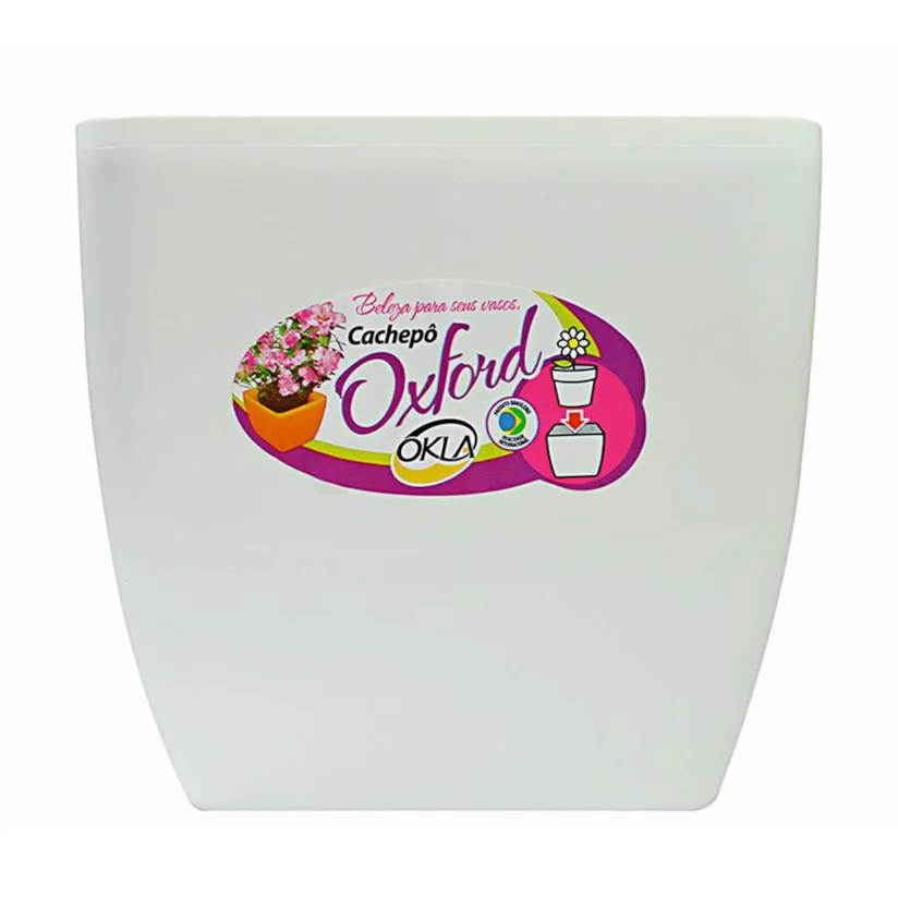 Vaso Oxford Quadrado Branco Okla 500ml