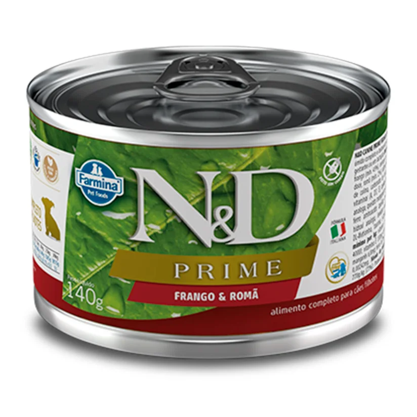 Ração Umida N&D Prime Cães Filhotes Frango e Roma 140g