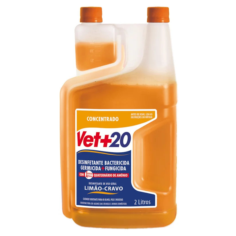 DESINFETANTE BACTERICIDA CONCENTRADO VET+20 LIMAO-CRAVO 2L