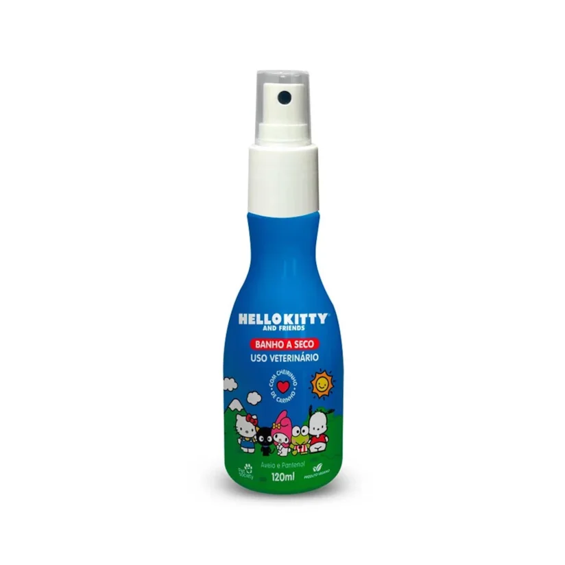 Banho a Seco Hello Kitty Para Cães e Gatos Pet Society 120ml