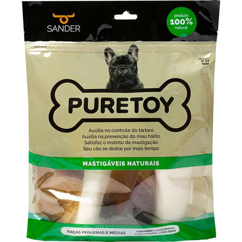 Kit Sander Puretoy Mastigáveis Naturais para Raças Pequenas e Médias