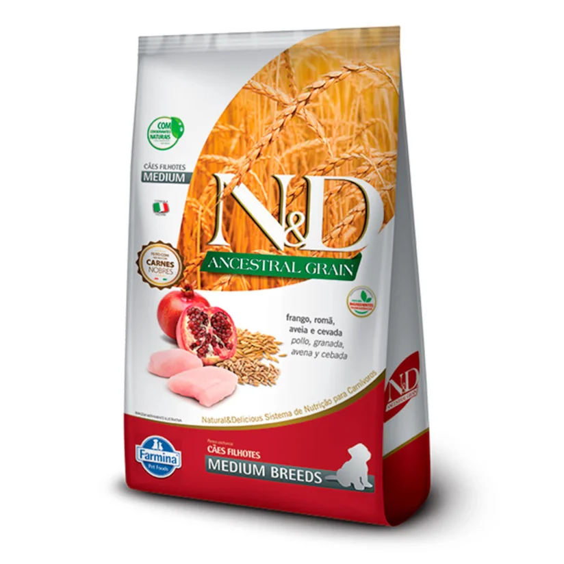 Ração N&D Ancestral Cães Filhotes Medium Frango 10,1kg