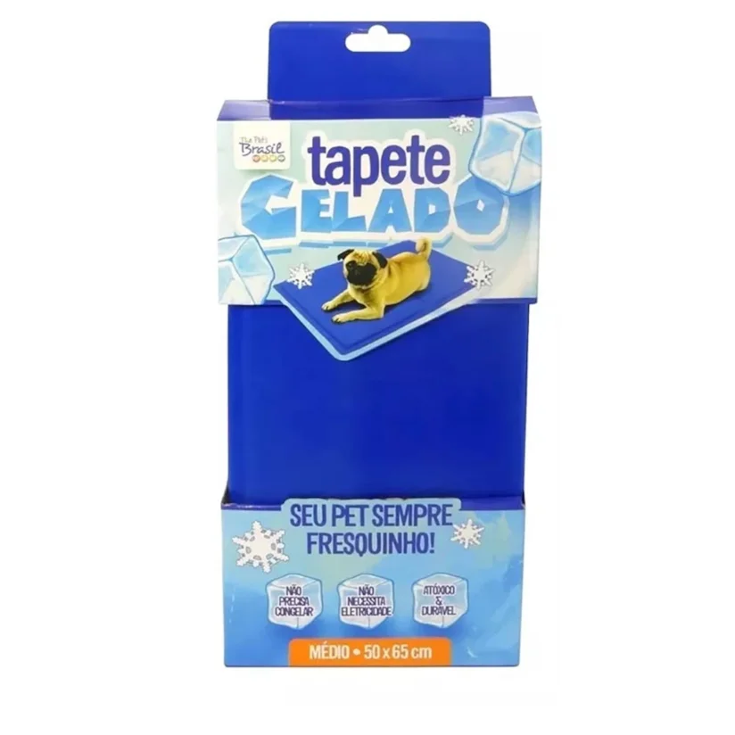 Tapete Gelado para Cães Azul The Pets Brasil Médio