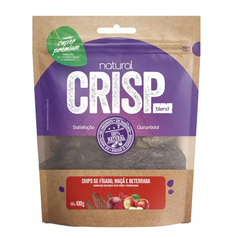 Petisco Natural Crisp Chips Figado Com Maça e Beterraba 100g
