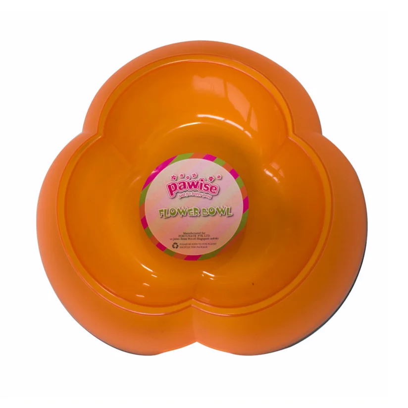 Comedouro Para Cães e Gatos Laranja Formato De Flor 700ml