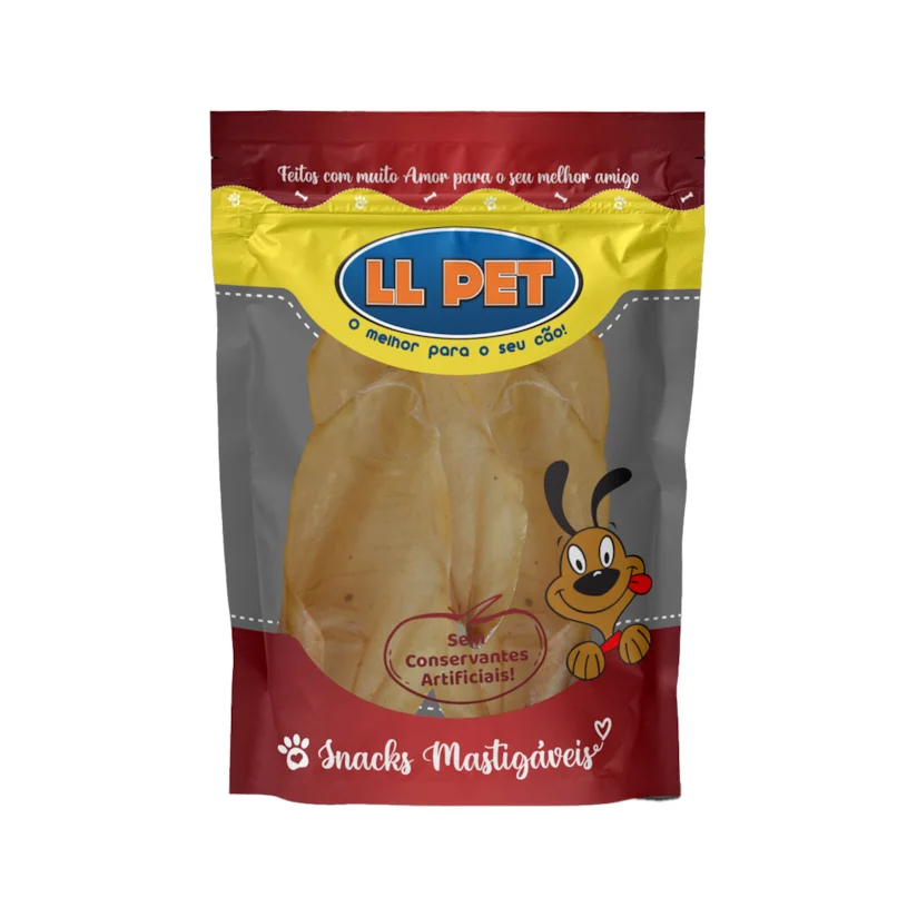 Petisco para cães Orelha Bovina LL Pet 250g