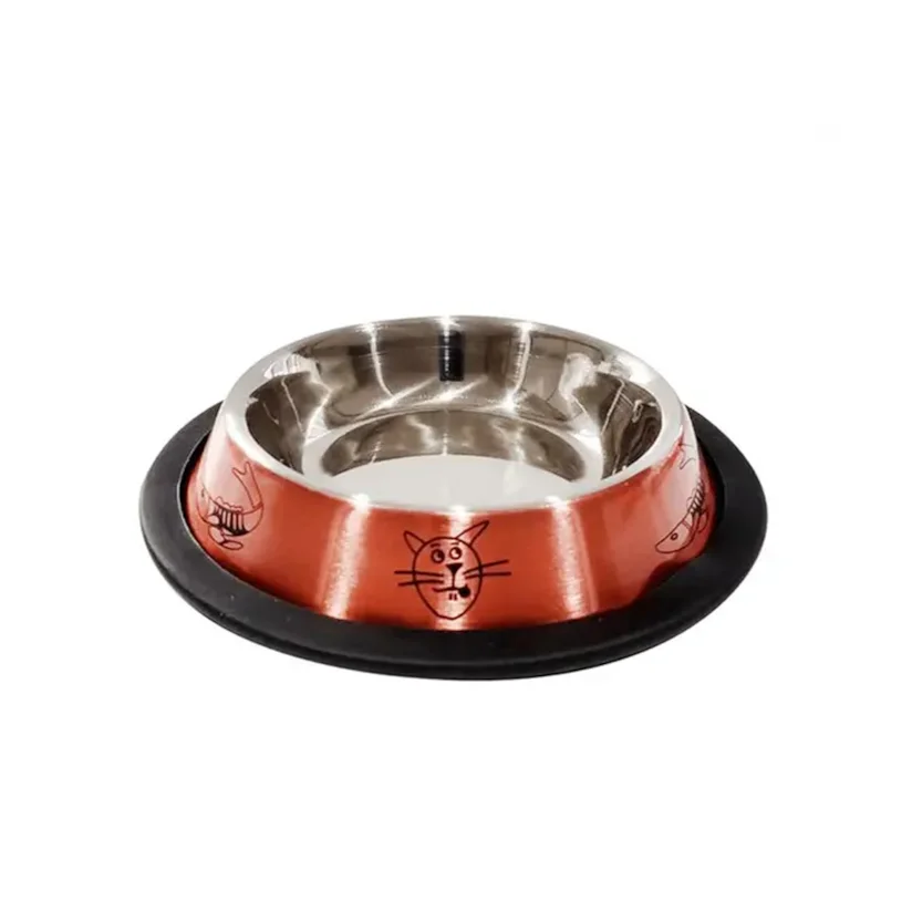 Comedouro Gatos The Pets Inox Laqueado Cobre 150ml
