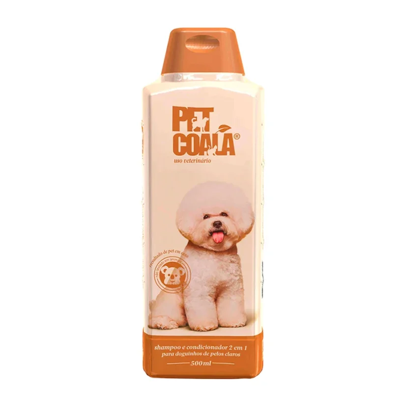 Shampoo e Condicionador 2 em 1 Pelos Claros Pet Coala 500mL