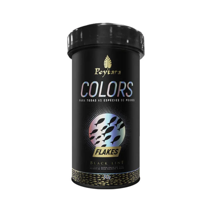 Ração Para Peixes Poytara Colors Flakes Black Line 30g