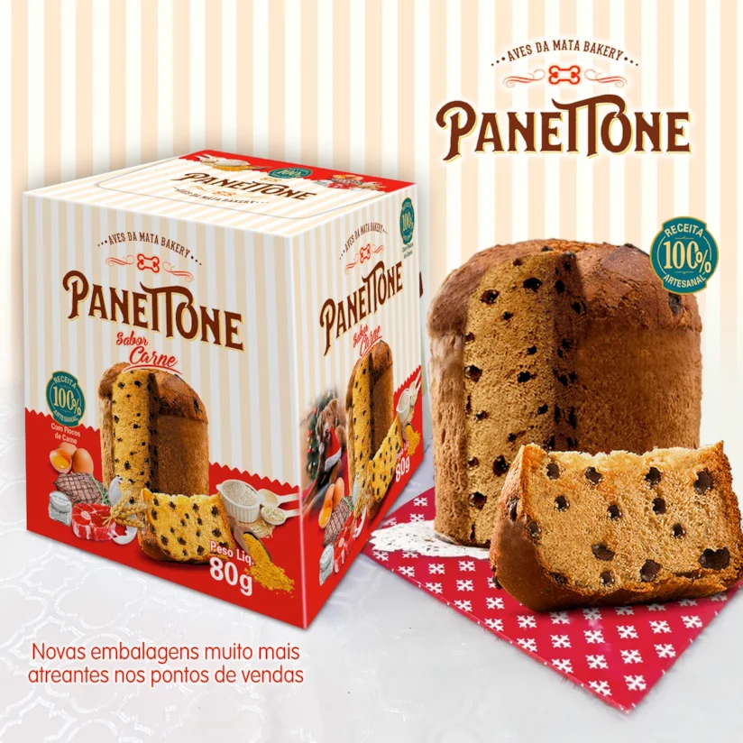 Panettone de carne para Cães Aves da Mata 80g