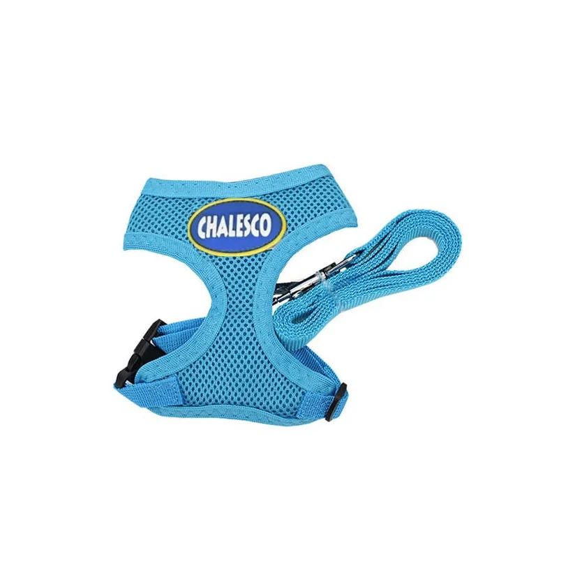Guia e Peitoral Cães American Pets Confort Azul Tamanho M